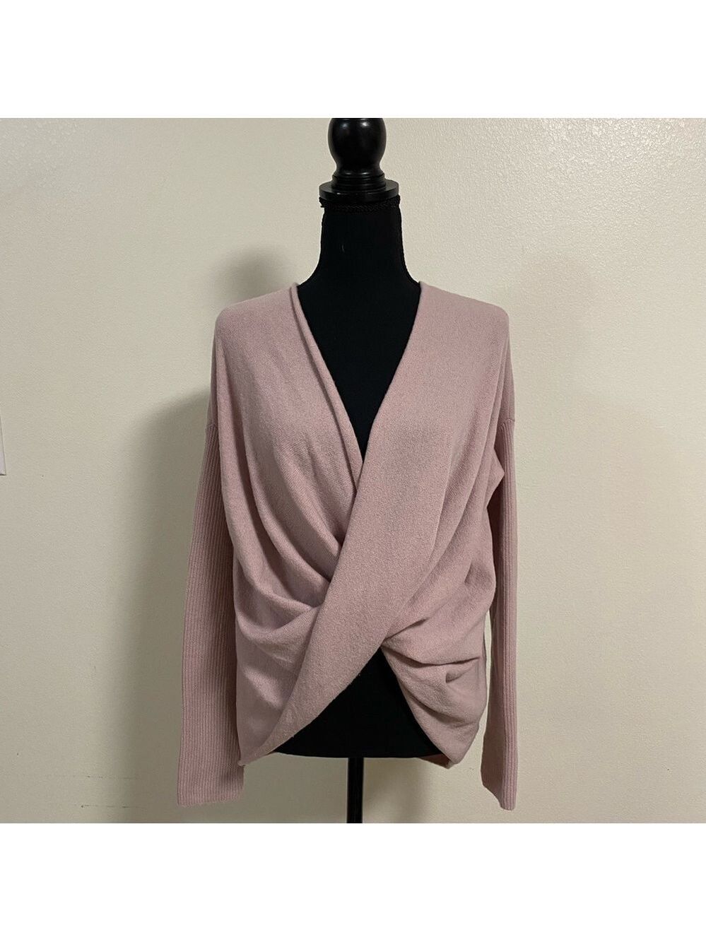 Athleta Sweater Womens Size XS Pink Finale Wool Cashmere Convertible Sweater